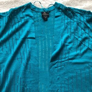 Worthington Teal Open-Front Blouse